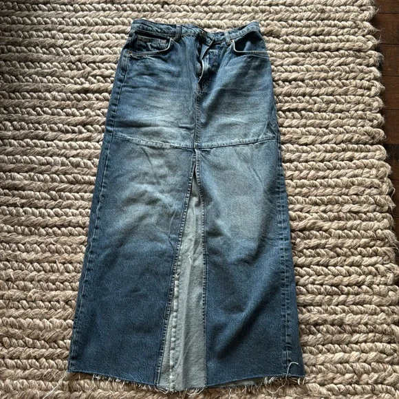 Reformation BRAND NEW NEVER WORN! Jean Skirt, full length, high waisted. - Picture 5 of 9